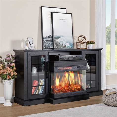 black fireplace tv console|black corner fireplace tv stand.